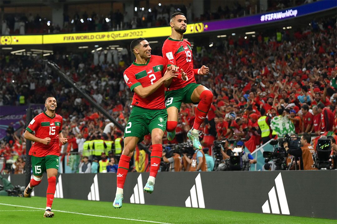 Youssef En Nesyri Goal Celebration Morocco World Cup Jigsaw Puzzle