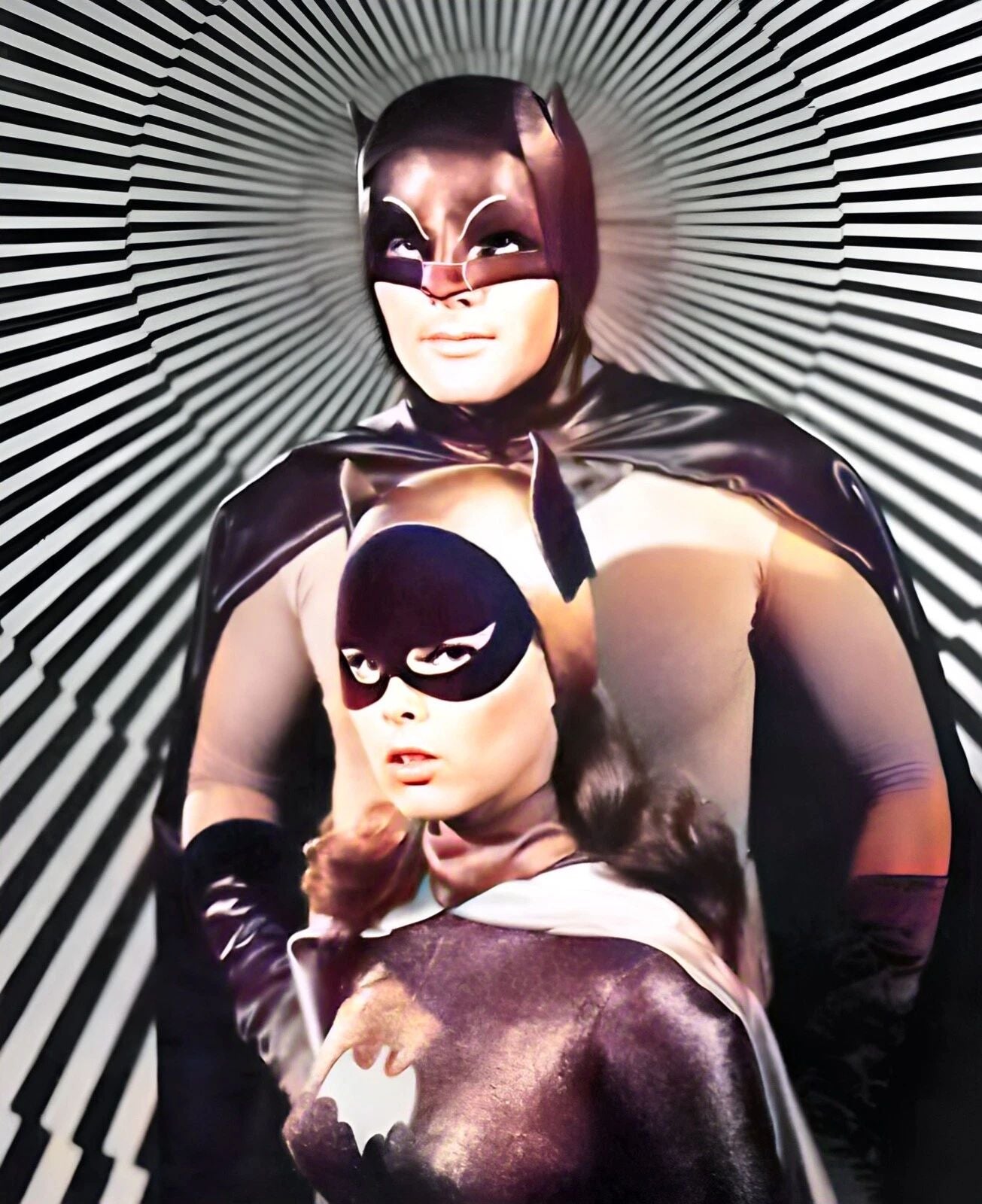 Yvonne Craig Batgirl Adam West Colorized Batman Tv Show Picture Photo