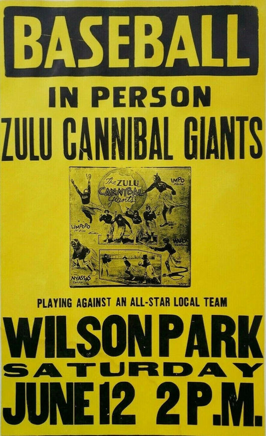 Zulu Cannibal Giants Team Photo Negro League Baseball Picture Wide Border