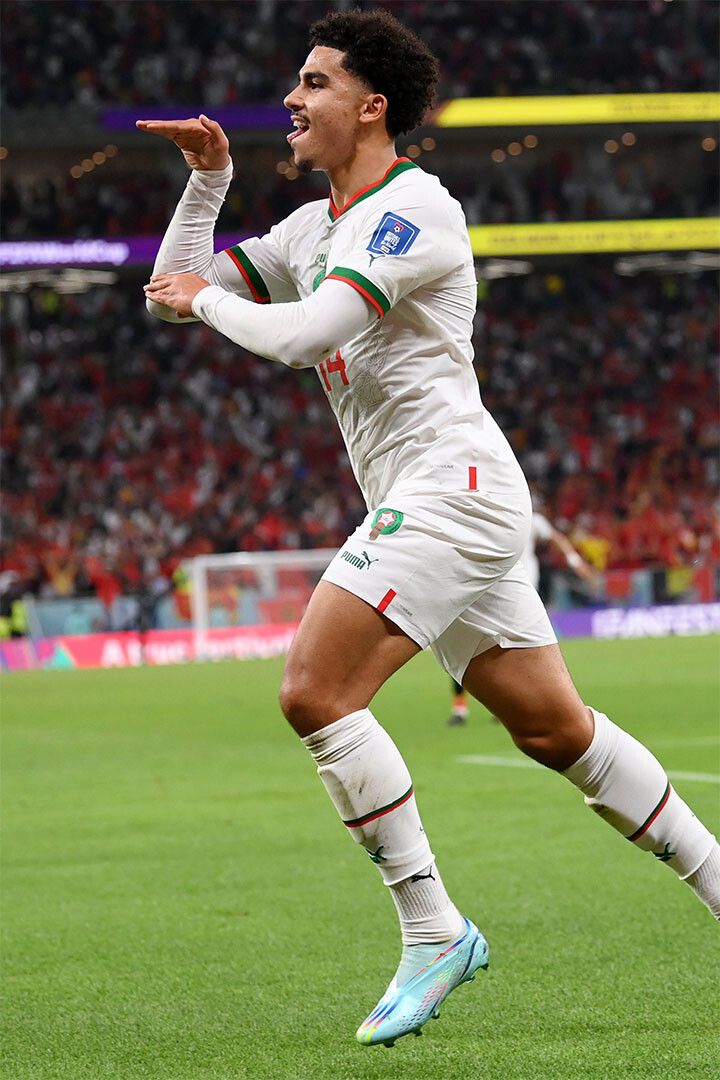 Zakaria Aboukhlal Goal Celebration Morocco World Cup Wall Art Poster