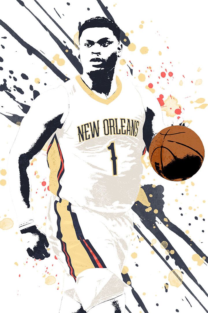 Zion Williamson New Orleans Pelicans Basketball Player Wall Art Poster